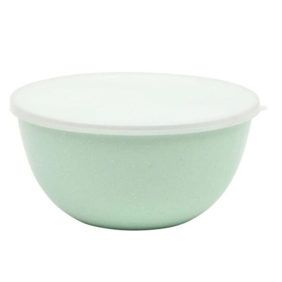 Pioneer Woman 6-Piece Enamel on Steel Mixing Bowls with Lids, Red, Green, Blue, - Picture 4 of 8